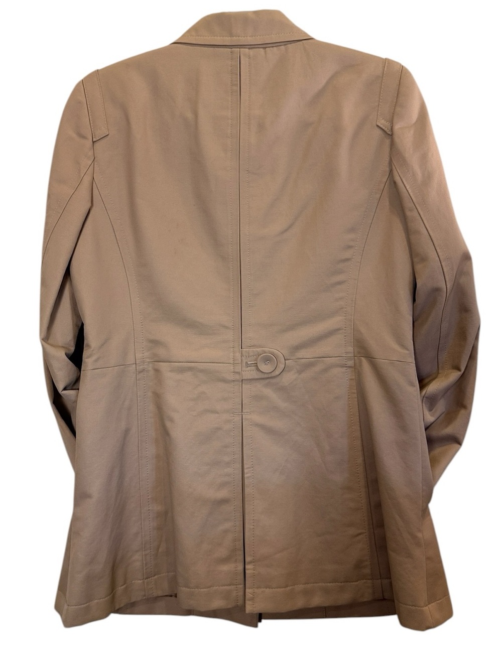 LOFT Petites Women's Camel Short Utility Military Style Cotton Blend Trench Coat - Picture 5 of 12